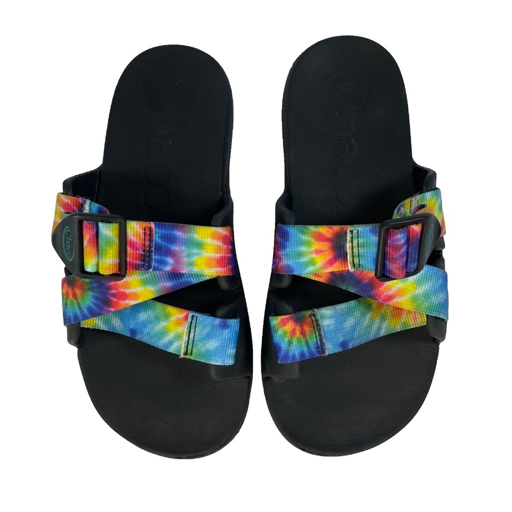 Chaco Chillos Slides Dark Tie Dye Sandals Womens 7 Adjustable Comfort Slip-On
